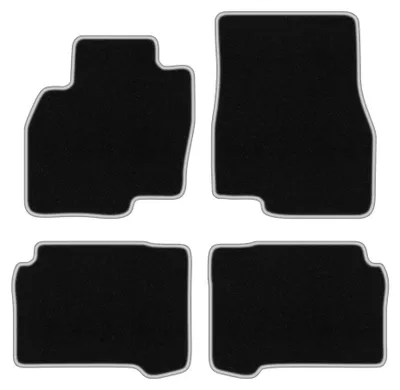 Zdjęcie produktu dla Dywaniki samochodowe welurowe CARLUX-SILVER do: Mitsubishi Grandis (2004-2010, minivan) czarne ze srebrnym obszyciem, z mocowaniami