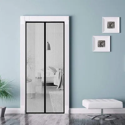 Obrázok produktu pre Automatické dvere proti hmyzu do exteriéru – 95 x 215 cm – čierne