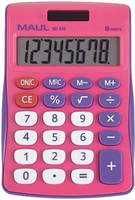Image de MAUL Calculatrice de bureau MJ 450 Affichage LCD 1 ligne, 8 chiffres pile solaire 11.3 x 7.2 x 1.9 cm rose