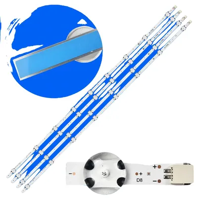 Immagine prodotto di Strisce di retroilluminazione a LED, lunghezza 817 mm, 8/9 perline LED per striscia, tensione 3 V, compatibili con diversi modelli di TV, set da 4 pezzi