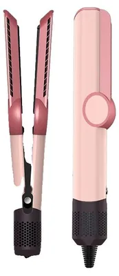 Immagine prodotto di Piastra per capelli e asciugacapelli, controllo digitale della temperatura, tecnologia ionica, piastra lisciante rosa,