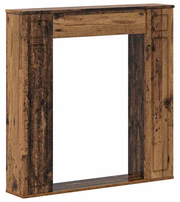 Obrázok produktu pre vidaXL Obloženie krbového ohniska, drevo s patinou, 100 x 20 x 100 cm, drevovláknitá doska