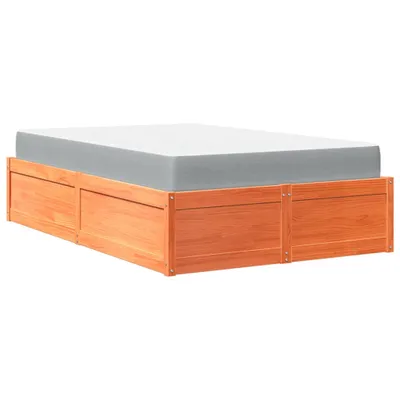 Obrázok produktu pre vidaXL Posteľ s matracom vosk hnedá 120x190 cm masívne borovicové drevo
