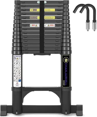 Productafbeelding van Aluminium Telescopische Uitschuifbare Ladder 4,4 Meter - Zwart