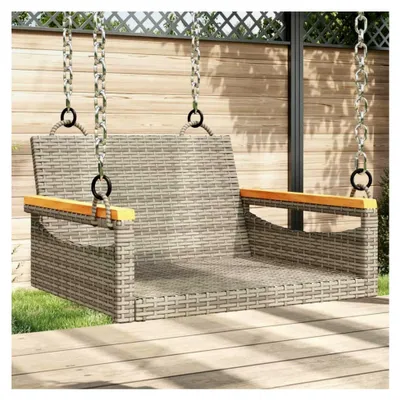 Produktbild von Hängesessel Grau 63x62x40 cm aus Poly Rattan für Terrasse, Garten, Balkon, Pool