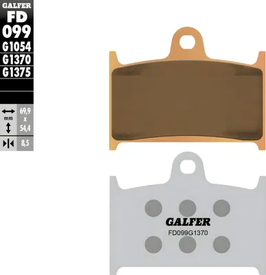 Produktbild von Bremsbeläge Set Galfer 2x FD099G1375 Sinter-Metall SPORT vorne für Triumph Rocket III Roadster Thunderbird 1 Commander Storm, Yamaha FZR R Competition Bj. 1987 - 2019