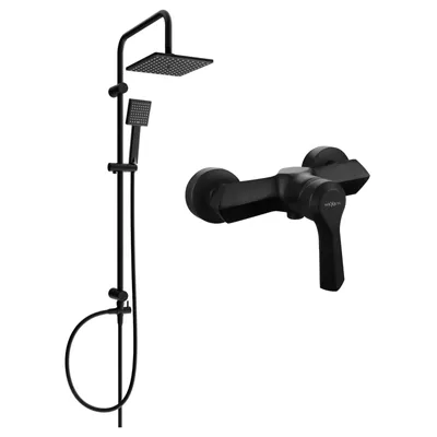 Obrázek produktu pro Mexen Tord odkrytý sprchový set s dešťovou sprchovou hlavicí a sprchovou baterií Sabre, Černá - 72140200-70