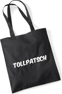 Produktbild von Huuraa Jutebeutel Tollpatsch Schriftzug 10 Liter Black Baumwolle Tasche Geschenkidee