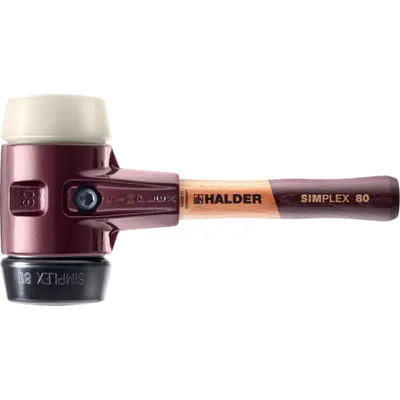 Produktbild von HALDER SIMPLEX Schonhammer Ø 80 mm Gummi / Nylon mit extra kurzem Stiel und Termpergussgehäuse