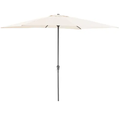 Produktbild von ACAZA Sonnenschirm 270 cm Durchmesser, Schirm mit Kurbel für Balkon oder Terrasse, Marktschirm, Gartenschirm, Terrassenschirm, mit Windauslass, rund, ecru
