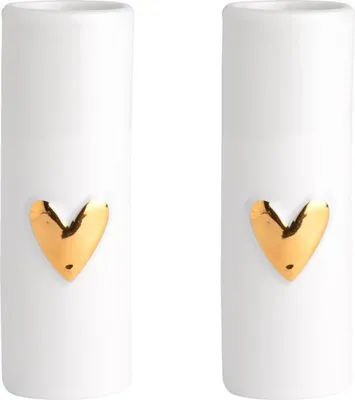 Image de Räder Minivasen Herz 2er Set gold D.3,5cm, H.9cm