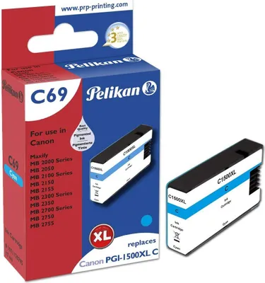 Produktbild von Pelikan C69 Cyan, Hohe (XL-) Ausbeute, Cyan, Tinte auf Pigmentbasis, 1 Stück(e), 1440 Seiten, Einzelpackung