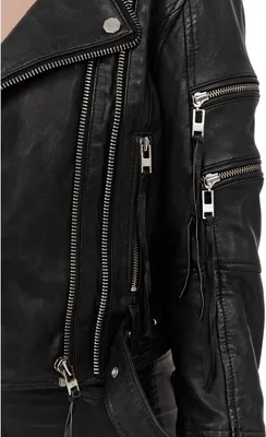Produktbild von Izzy Damen Echtleder Bikerjacke Schwarz L