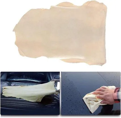 Obrázok produktu pre Kožená utierka na čistenie auta 50 x 40 cm na okná a čalúnenie