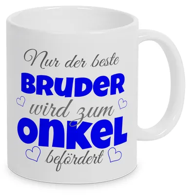 Produktbild von TassenKing Tasse - Nur der beste Bruder wird zum Onkel befördert - Kaffeetasse als Geschenkidee. Bester Papa wird zum Opa. Geschenk Papa Tasse. Bester Papa Kaffeetasse