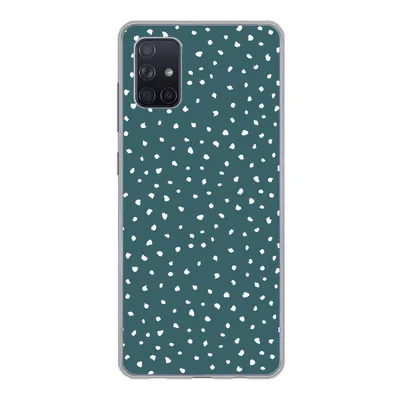 Produktbild von MuchoWow® Handyhülle Schutzhülle Hülle für Samsung Galaxy A71 Polka dots - Weiß - Grün Silikon Softcase Handy Hülle - Kartenbesitzer