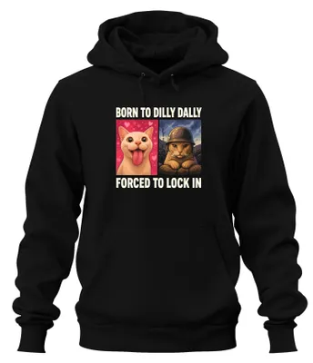 Productafbeelding van Born To Dilly Dally - Sarcasme Hoodie, zwart, XXL. (Kapuzentrui)