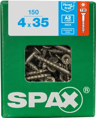 Produktbild von SPAX 4197000400357, Schraube, Edelstahl, Holz, Flachkopf, Torx, Edelstahl