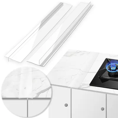 Productafbeelding van 2 siliconen kookplaatbeschermers - Vaatwasmachinebestendig - Antislip - Knipbaar - 76 cm - Beschermt tegen spatten