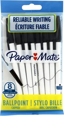 Produktbild von Papermate 2084376 Kugelschreiber Schwarz Stick-Kugelschreiber Medium 8 Stück(e)