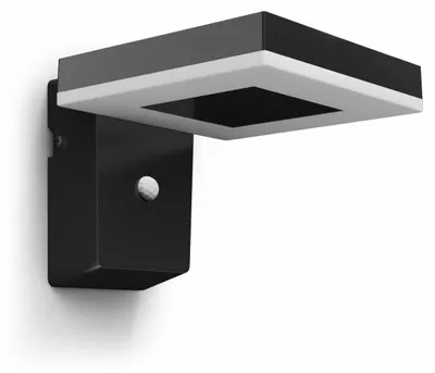 Produktbild von Philips Zonal Wandleuchte, 1,3 W, Wandbeleuchtung für den Außenbereich, Schwarz, Kunststoff, IP44, Terrasse, Garten, III