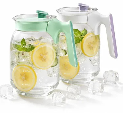 Produktbild von Set von 2 Glaskaraffen mit Deckel 1,8 Liter