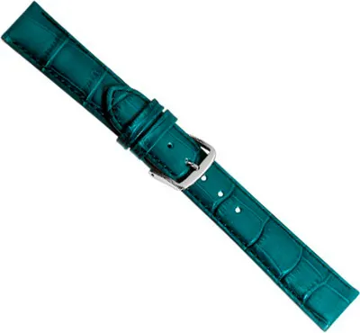 Produktbild von Uhrenarmband Leder leicht gepolstert mit Ziernaht Petrol 20356S, Stegbreite:22mm