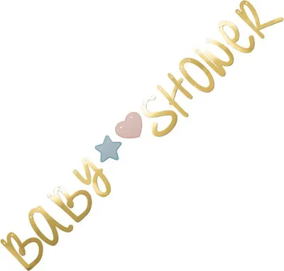 Produktbild von Baby Shower Buchstaben Girlande in Gold Metallic