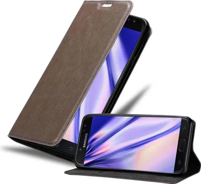 Zdjęcie produktu dla Pokrowiec Cadorabo do Samsung Galaxy J7 2018 z brązowym etui na telefon komórkowy z magnetycznym zamknięciem