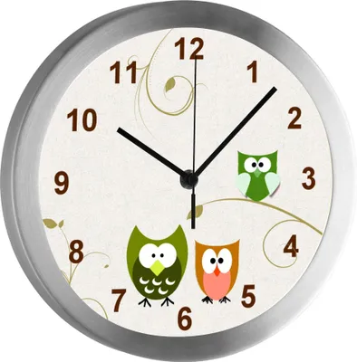 Produktbild von Funkuhr, Kinder Wanduhr, Kinderuhr, Kinderzimmer  Eule beige grün orange