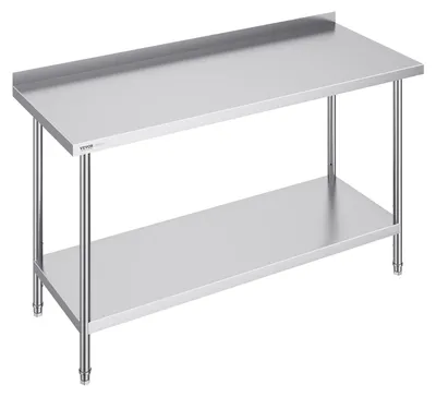 Immagine prodotto di Tavolo da lavoro in acciaio inossidabile - Tavolo in acciaio inossidabile - Banco da lavoro in acciaio inossidabile - Tavolo da cucina - Piano di lavoro - 60 x 24 pollici