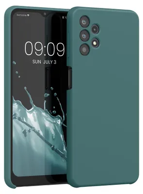 Produktbild von kwmobile Handyhülle für Samsung Galaxy A32 5G Hülle - Case Silikon - Kabelloses Laden - Schutzhülle Cover in Blaugrün