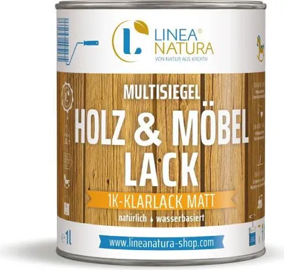 Produktbild von Multisiegel Holz und Möbellack | natürlich | wasserbasiert | Klarlack | 1 L matt