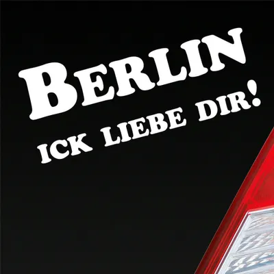 Produktbild von Auto Aufkleber Berlin Ick liebe dir! Hauptstadt 18x7,5 cm Weiss Glanz Sticker Heckscheibenaufkleber