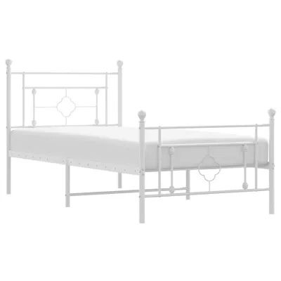Produktbild von vidaXL Bettgestell mit Kopf- und Fußteil Metall Weiß 100x190 cm