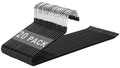 Produktbild von devesanter 20 Stück Hosenbügel Metall mit Rutschfester Beschichtung – 20 Stück Schwarz