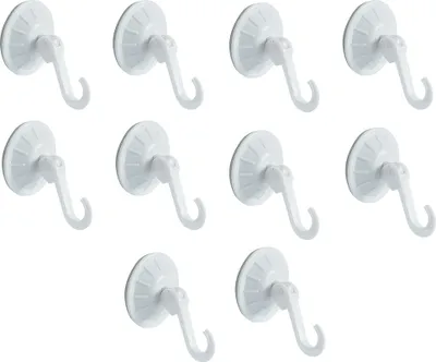 Obrázek produktu pro Spirella háček na ručníky přísavka koupelnový a kuchyňský věšák na ručníky háček bez vrtání Ø5,5 cm - bílý - 10 kusů