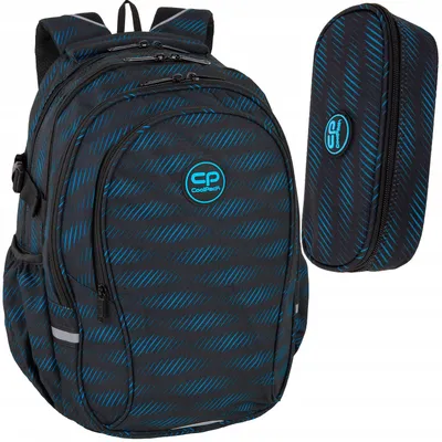 Produktbild von CoolPack Rucksack & Federmäppchen Set Jugend Schwarz Blumeh