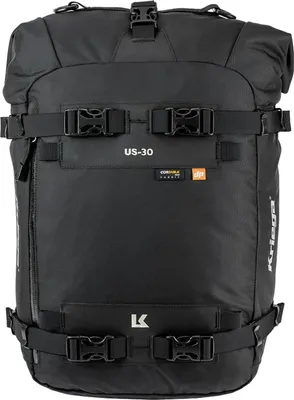 A black Kriega US-30 Drypack backpack is shown from the front against a white background.
