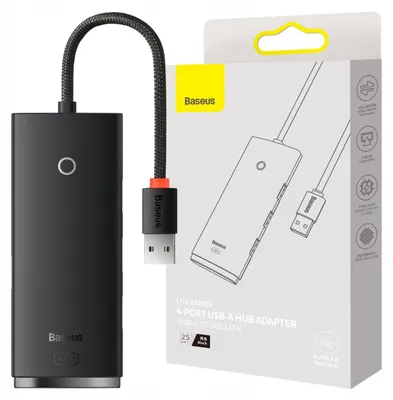 Obrázok produktu pre Baseus WKQX030001 rozbočovač rozhrania USB 3.2 Gen 1 (3.1 Gen 1) typ A 5000 Mbit/s čierny