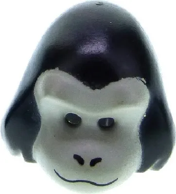 Produktbild von 1xLego Maske Minifiguren Serie 3 schwarz grau Gorilla Kostüm col048 93228pb01
