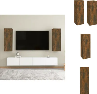 Produktbild von vidaXL TV-Schränke 2 Stk. Räuchereiche 30,5x30x90 cm Holzwerkstoff -  TV-Möbel