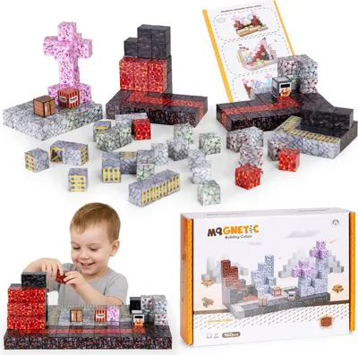 Image de Jeu de blocs de construction magnétiques pour enfants, 160 pièces