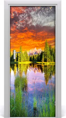 Produktbild von Tulup Türaufkleber 85x205 cm Dekorative Aufkleber Selbstklebend Wasserdichte Tapete Abnehmbar Schlafzimmer Wohnzimmer Wohnkultur - See im Wald