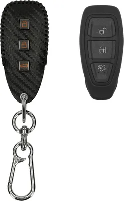 Produktbild von kwmobile Autoschlüssel Kunstleder Hülle kompatibel mit Ford 3-Tasten Autoschlüssel Keyless Go Cover - Schlüsselhülle mit Schlüsselring -