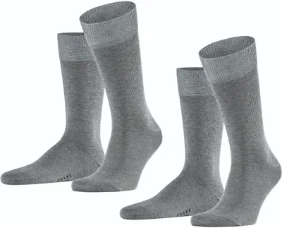 Produktbild von FALKE Happy herensokken (2-pack), lichtgrijs melange (light grey melange)