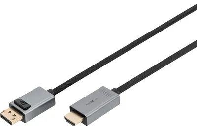 Produktbild von DIGITUS 4K DisplayPort Adapterkabel, DP - HDMI Typ A