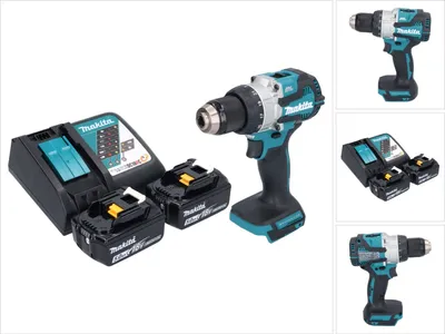 Produktbild von Makita DHP 489 RT Akku Schlagbohrschrauber 18 V 73 Nm Brushless + 2x Akku 5,0 Ah + Ladegerät