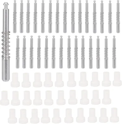 Productafbeelding van 30 Stuks Raamscherm-Plunjergrendels met Doppen - Vervangende Clips voor Aluminium Schermbevestigingspennen