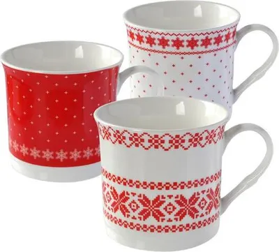 Produktbild von TÖPFCHEN, NORWEGISCHES MUSTER, 290ML, 9X8,5CM KERAMIKA - Varianten- oder Farbmix